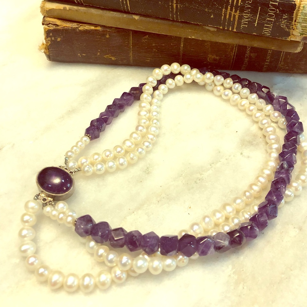 Pearl and Amethyst necklace
